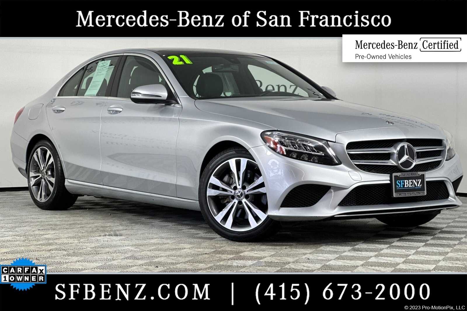 Certified 2021 Mercedes-Benz C-Class Sedan C300 with VIN W1KWF8DB5MR645463 for sale in South San Francisco, CA